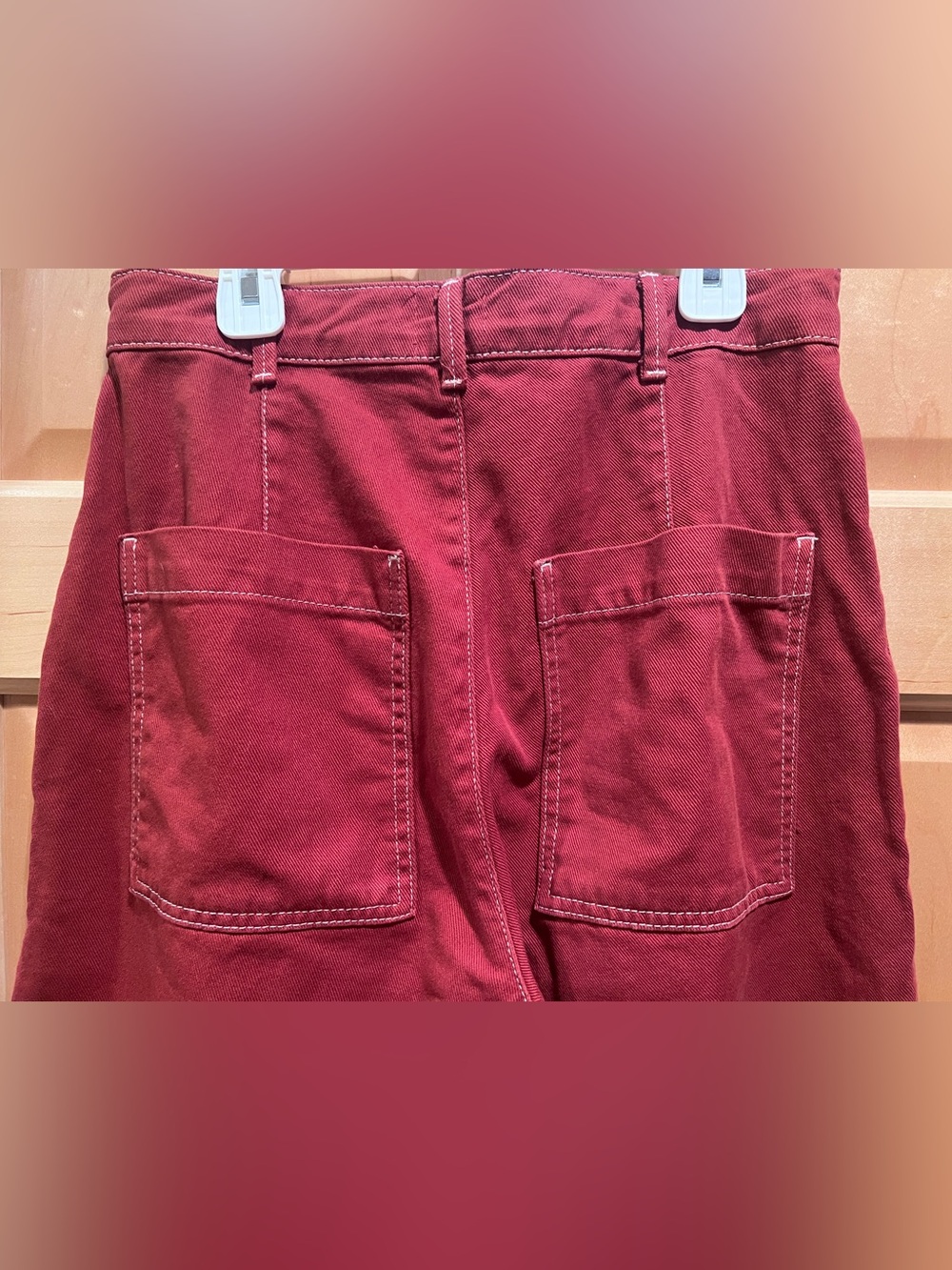 BDG Urban Outfitters Women Rust Wide Leg Utility Pant Contrast Stitch W27 Grunge - Picture 4 of 12